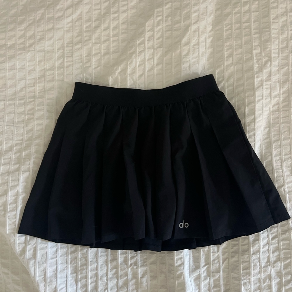 Alo Yoga Black Varsity Tennis Skirt - Picture 3 of 4
